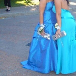 Alfred Angelo Metallic Blue Prom Dress